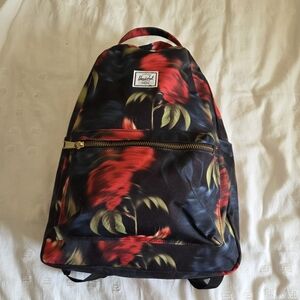 Herschel Women's Floral Backpack - Black and Red